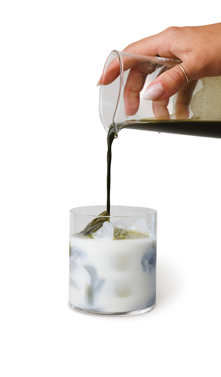 Matcha drink being prepared